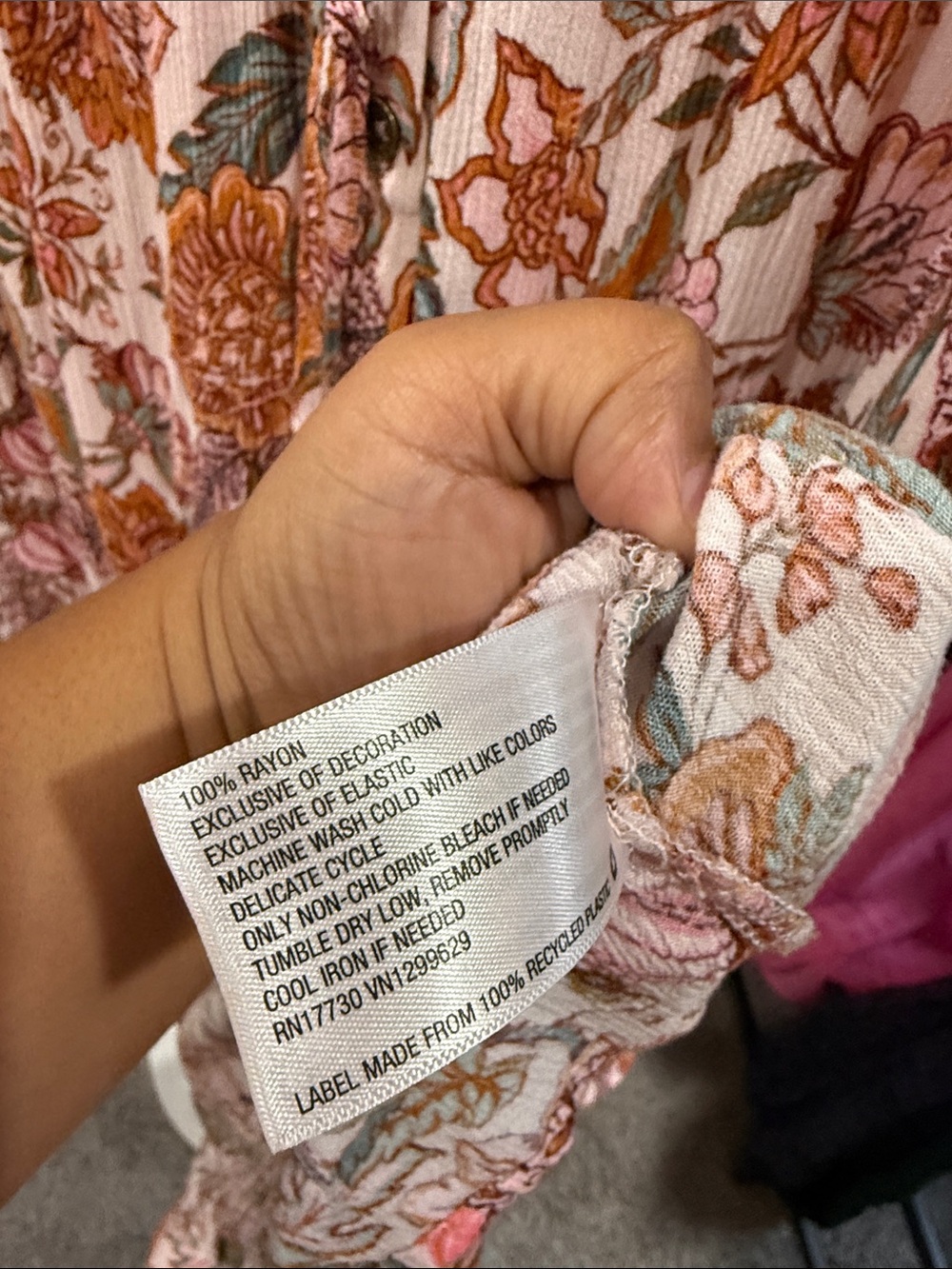 Knox Rose Multi-Color Floral Button-Front Maxi Dress XS pockets Oversized Draws - Picture 7 of 7